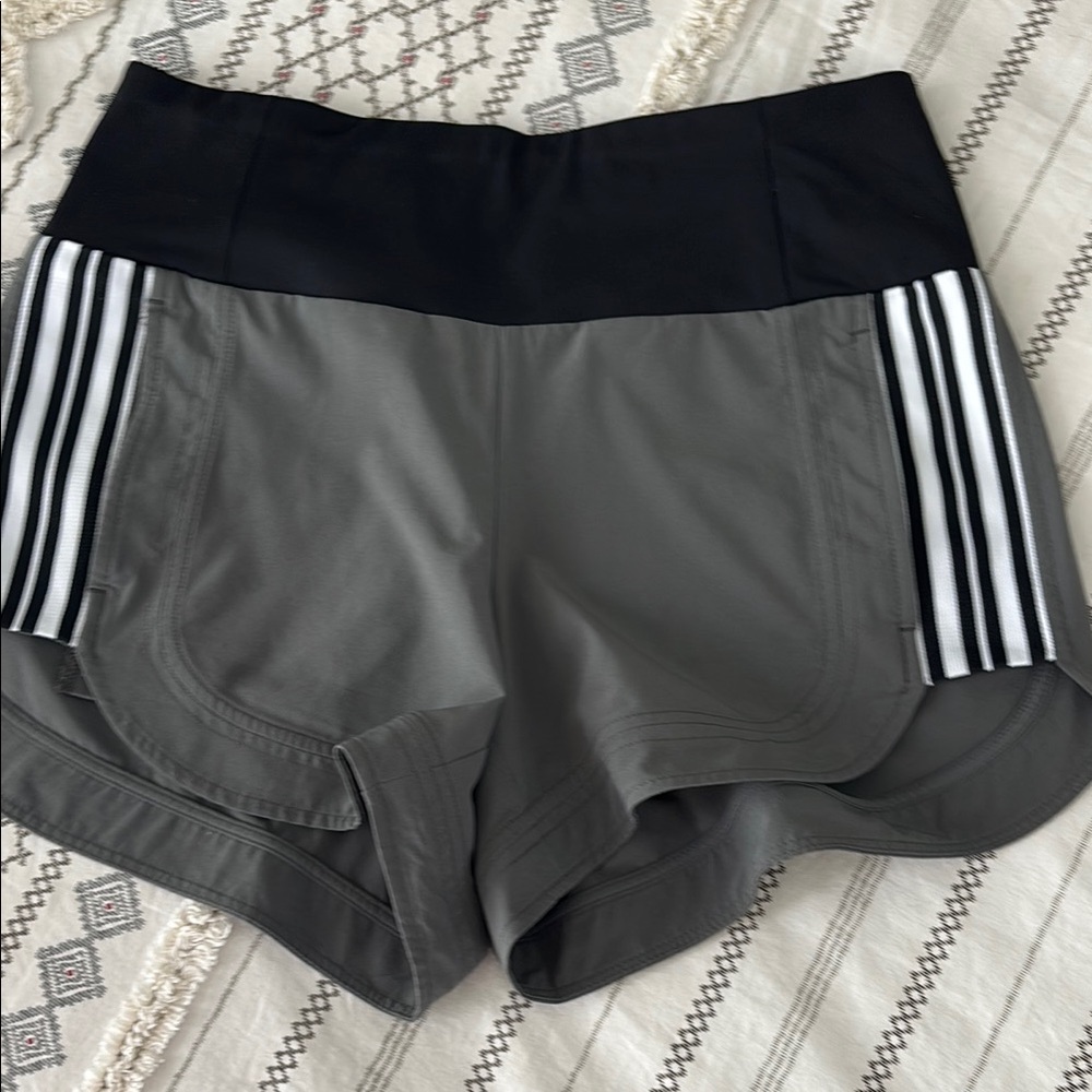 Women's Gray and Black Athletic Shorts